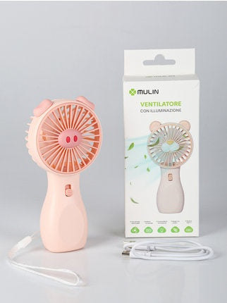Ventilator portabil copii purcelus roz, reincarcabil USB, mini ventilator compact
