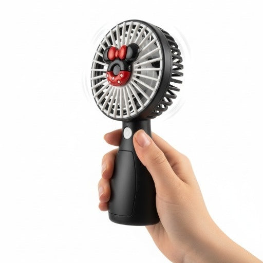 Ventilator portabil copii, reincarcabil USB, design compact, negru