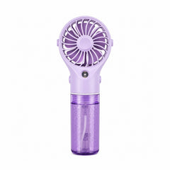 Ventilator portabil cu pulverizare apa, 4 trepte viteza, rezervor apa, reincarcabil USB, mov