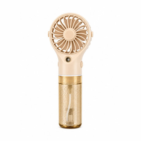 Ventilator portabil cu pulverizare apa, 4 trepte viteza, rezervor apa, reincarcabil USB, portocaliu deschis