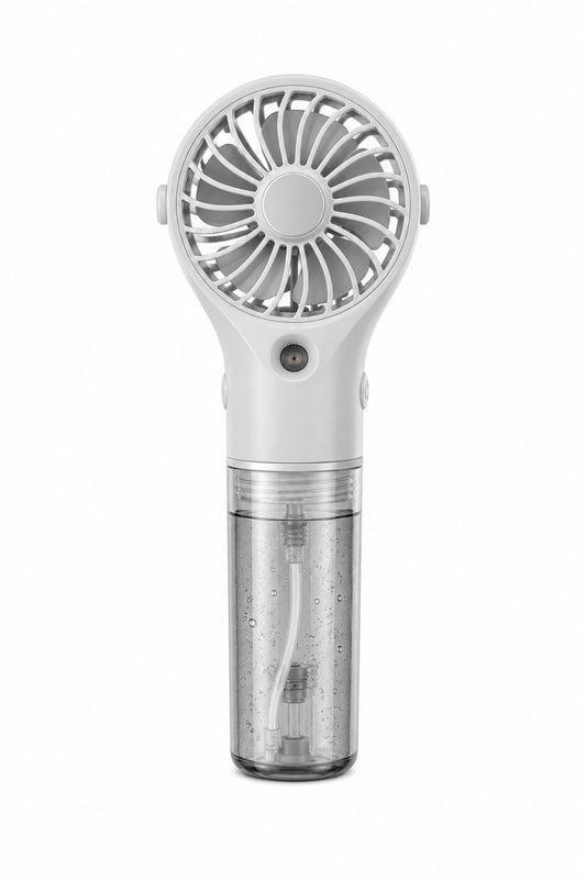 Ventilator portabil cu pulverizare apa, 4 trepte viteza, rezervor apa, reincarcabil USB, alb