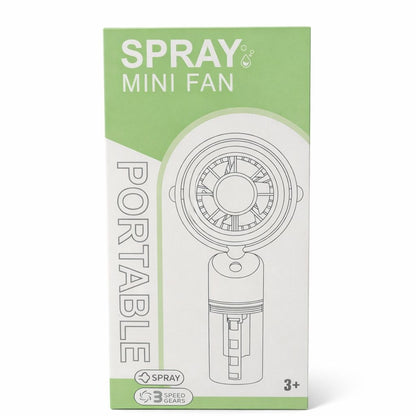 Ventilator portabil cu pulverizare apa, mini spray fan USB, 3 viteze, bej