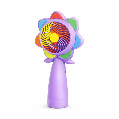 Ventilator portabil mini LED, reincarcabil USB, design colorat, compact, mov