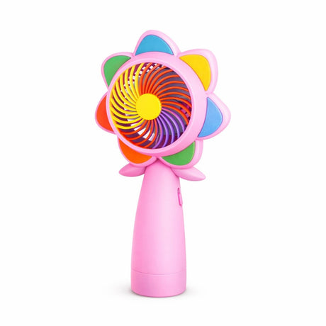 Ventilator portabil mini LED, reincarcabil USB, design colorat, compact, roz