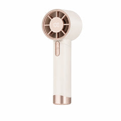 Ventilator portabil reincarcabil USB cu display LED si 100 viteze reglabile, crem