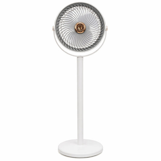 Ventilator vertical 80cm alb gri cu picior reglabil, 5 viteze, design modern
