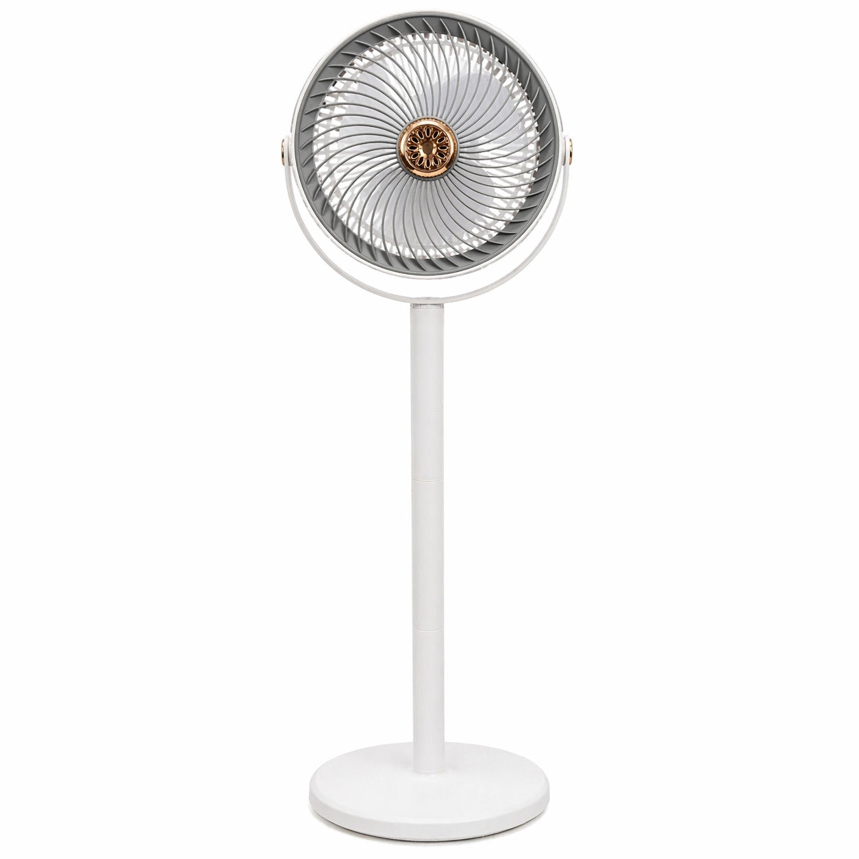 Ventilator vertical 80cm alb gri cu picior reglabil, 5 viteze, design modern