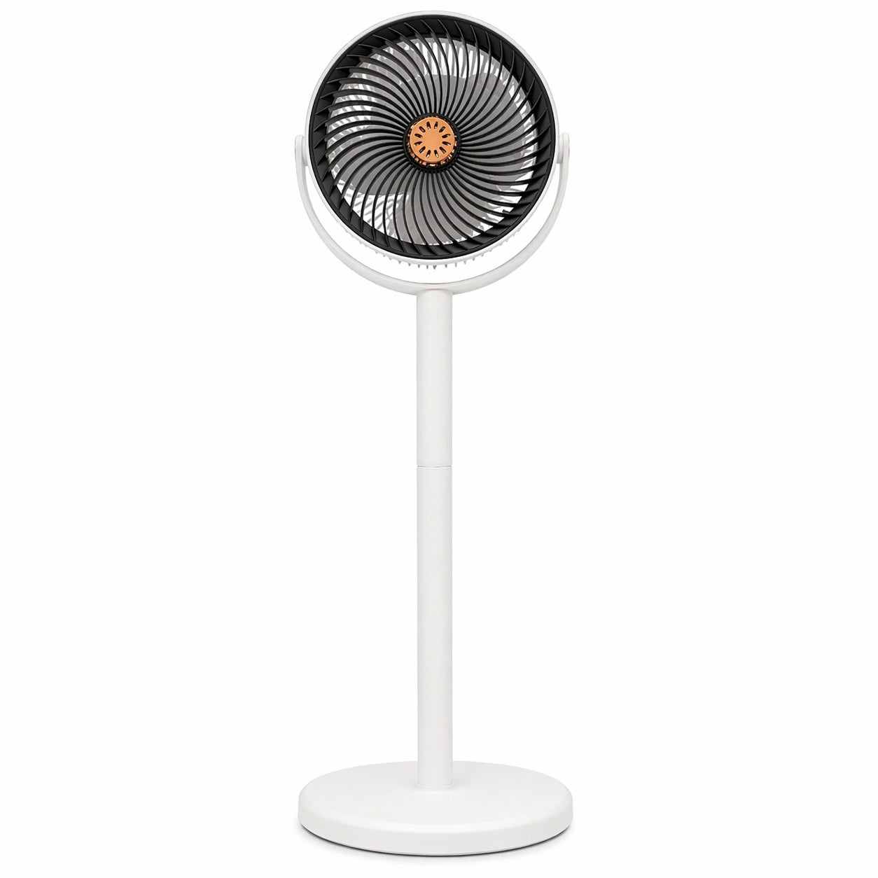 Ventilator vertical 80cm cu picior reglabil, 5 viteze, design modern, alb-negru