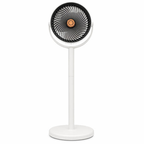 Ventilator vertical 80cm cu picior reglabil, 5 viteze, design modern, alb-negru