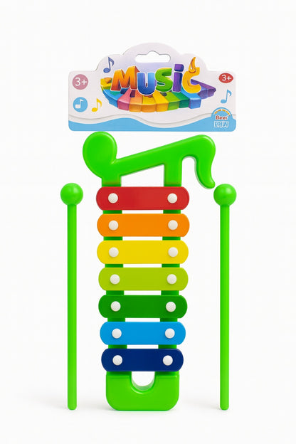 Xilofon Muzical Colorat pentru Copii , 25 cm, cu Bete Incluse