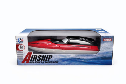 Yacht cu radiocomanda de mare viteza pentru apa design sport rosu/ albastru 34.5x12x15 cm