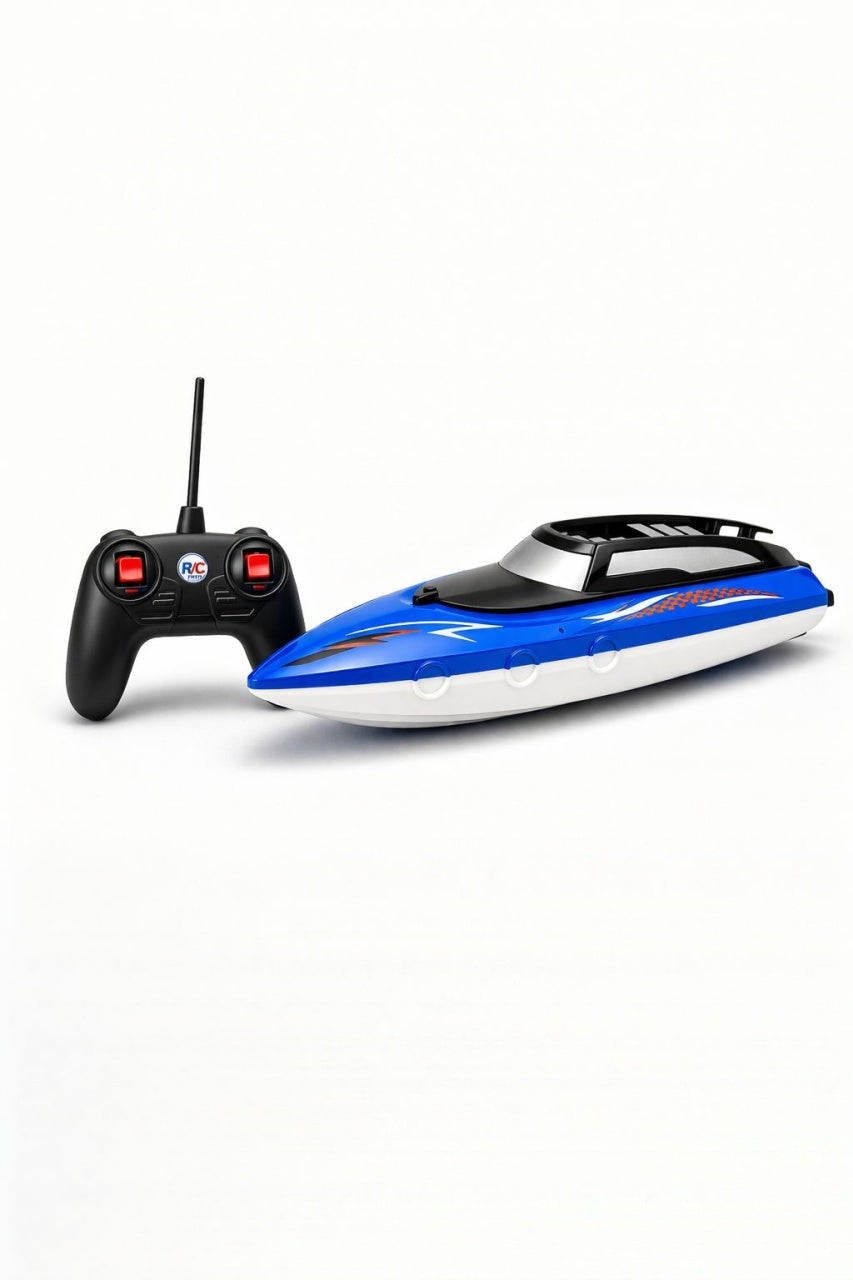 Yacht cu radiocomanda de mare viteza pentru apa design sport rosu/ albastru 34.5x12x15 cm
