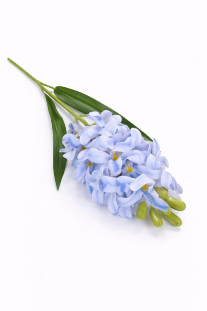 Zambila artificiala eleganta bleu-albastru, 31 flori si 9 boboci, 75 cm