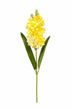Zambila artificiala galbena decorativa, 31 flori si 9 boboci, inaltime 75 cm